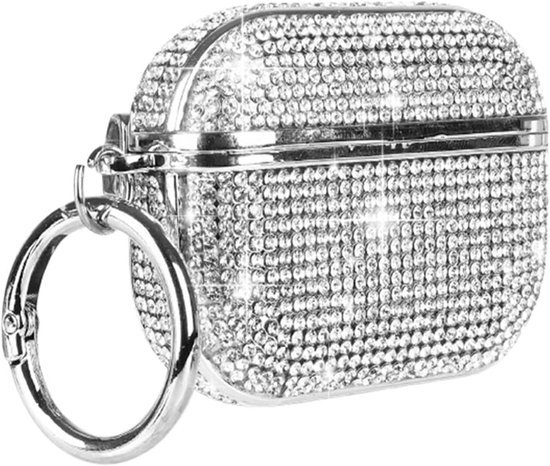 AirPods4 Diamond Case Strass Bling Glitter Crystal Glanzend Sparkle Leuke voor AirPods4 Cover voor Meisjes Vrouwen Luxe Huid (Zilver)