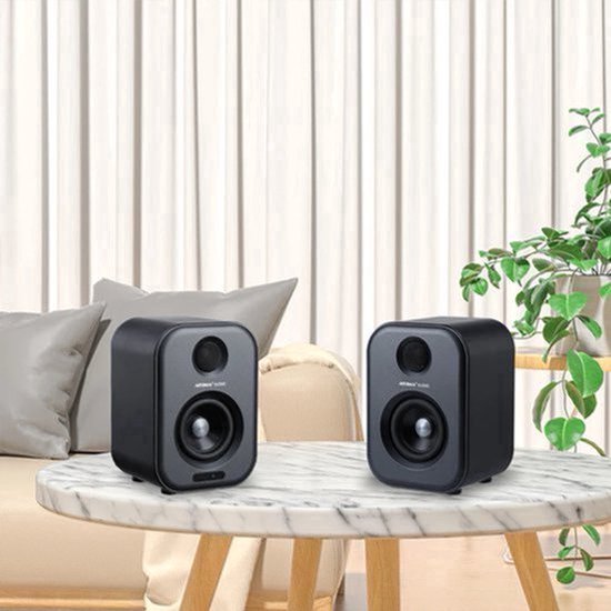 Aiyima - Luidspreker - Luidsprekerkabels - Bookshelf Speaker - Speakers voor PC - 100W - 45Hz-20KHz - 4-8 Ohm - Zwart