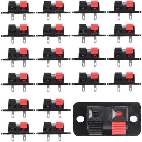 aladdien - Speaker Terminal Block - 2-Weg - Klemverbinder voor luidsprekers - 20 Stuks - Duurzaam en eenvoudig te installeren - Perfect voor audiove..