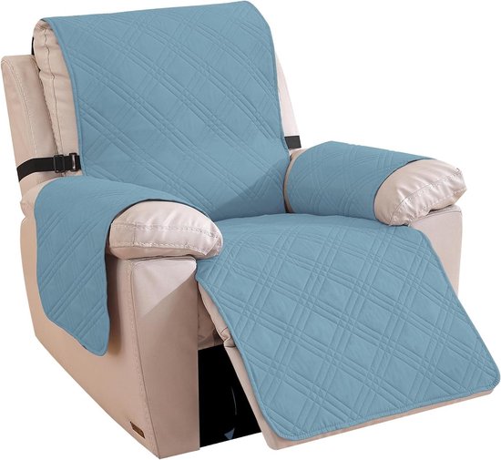 Allecto plus - Universele Omkeerbare Fauteuil Hoes, Stoelbeschermer voor Relaxstoel, Krasbestendige Fauteuilbeschermer (Groot 1 Plek, Lichtblauw + Lichtgroen) van Allecto