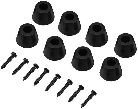 Allecto - Rubberen voetjes - Anti-tril rubber voeten - Bescherming - Zwart - Speaker accessoires - Geluidsdempend - Hifi en gitaar - Zwart model van Merkloos