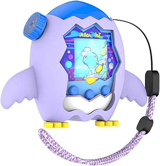 Allecto - Siliconen beschermhoes met sleutelhaak - Tamagotchi Paradise hoesje - Paars - Schattig - Grappig - Geschikt voor Tamagotchi - Compact model van Merkloos