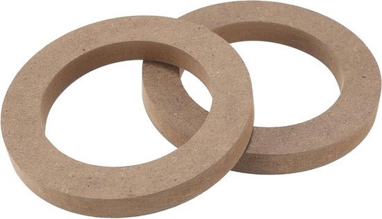 Allecto - Universele Auto Speaker Spacer Adapter Beugel - Montage Ringen - Houten - Subwoofer - 4 Stuks - Geschikt voor Auto - Bruin - Speaker Montage Houder Plaat.