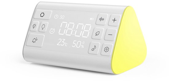 Apparaat voor witte ruis, voorzien van 19 rustgevende geluiden en 7 kleuren nachtlampjes, speciaal voor het inslapen van Calmzy