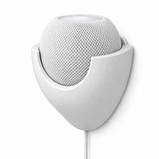 Apple HomePod Mini muurbeugel wit - wandhouder speaker - slimme speaker houder - wall mount Apple HomePod Mini - strak design - kabelmanagement - ruimtebesparend - accessoires HomePod Mini - wandmontage houder van Merkloos