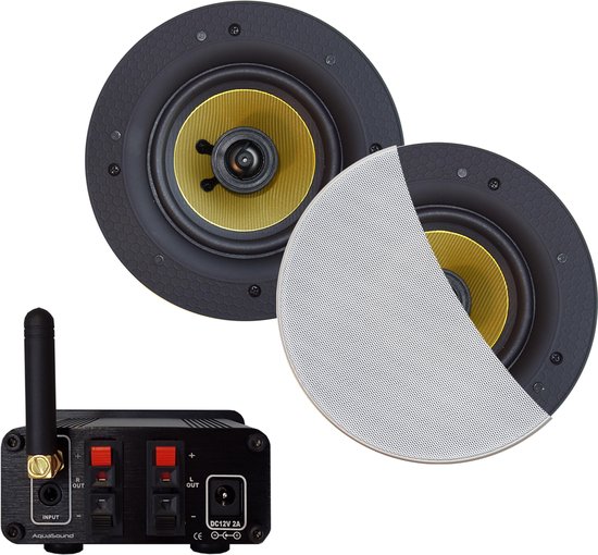 AquaSound BMN30EASY-RW Bluetooth versterker 30 Watt met Rumba speakers van AquaSound