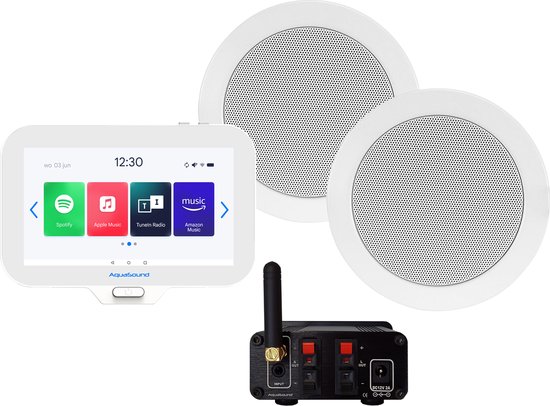 AquaSound EMN30-TW N-Joy Badkamerradio set 30 watt met Twist speakers van AquaSound