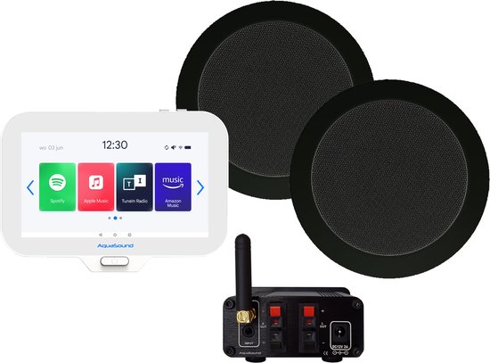 AquaSound EMN30-TZ N-Joy Badkamerradio set 30 watt met Twist speakers van AquaSound