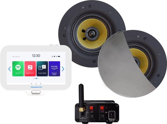 AquaSound EMN50-SC Badkamerradio set 50 watt met Samba speakers van AquaSound