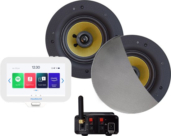 AquaSound EMN70-ZC N-Joy Badkamerradio set 70 watt met Zumba speakers van AquaSound