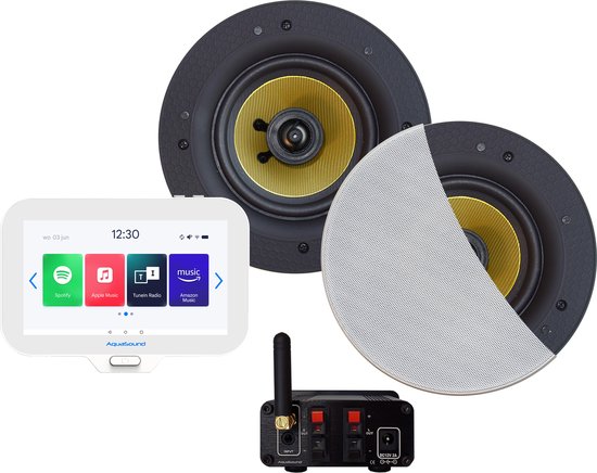 AquaSound EMN70-ZW N-Joy Badkamerradio set 70 watt met Zumba speakers van AquaSound