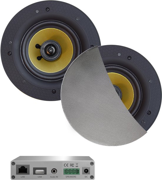 AquaSound WMA30-RC WiFi-Audio versterker 30 Watt met Rumba speakers van AquaSound
