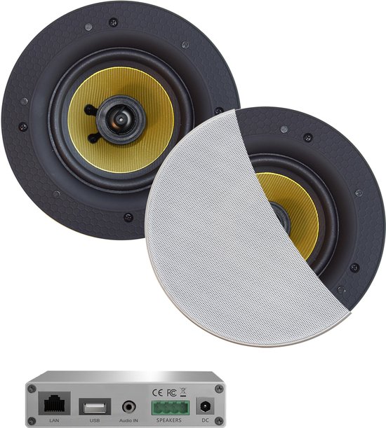 AquaSound WMA30-RW WiFi-Audio versterker 30 Watt met Rumba speakers van AquaSound