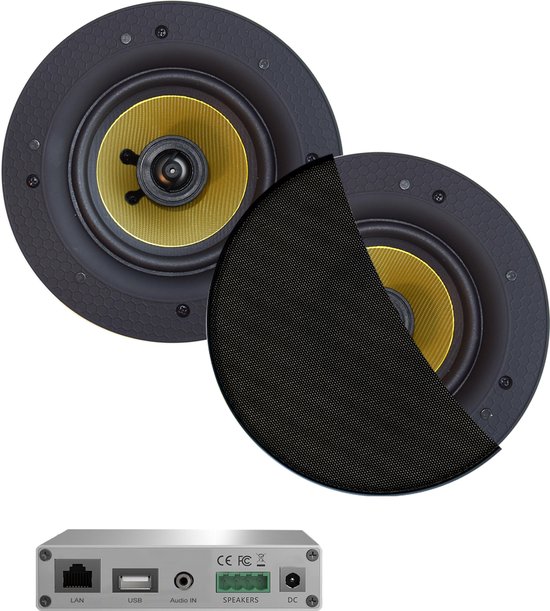 AquaSound WMA30-RZ WiFi-Audio versterker 30 Watt met Rumba speakers van AquaSound