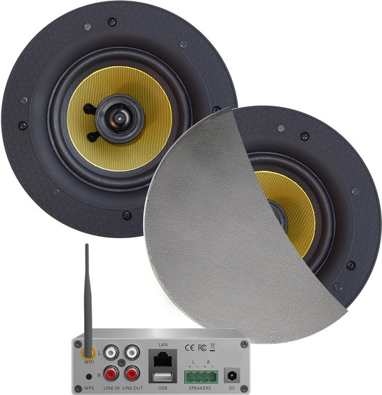 AquaSound WMA70-ZC WiFi-Audio versterker 70 Watt met Zumba speakers van AquaSound