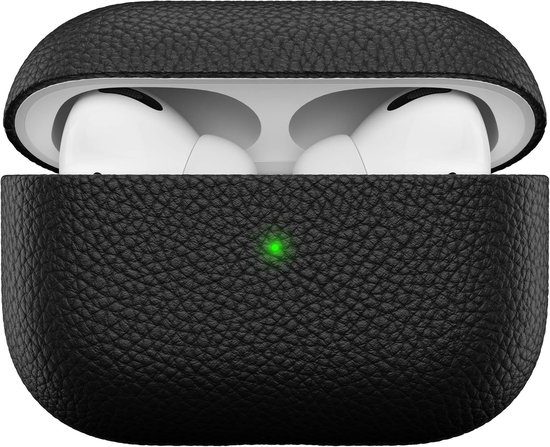Artisan Leren beschermhoes voor Apple AirPods Pro Case, etui, leren tas echt leer, hoofdtelefoon oortelefoon accessoires, zwart