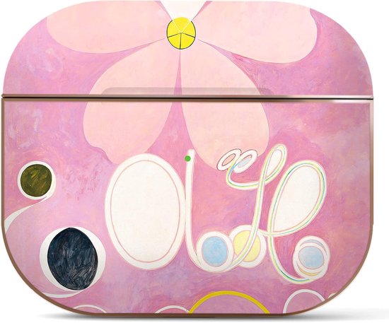 Arts Compatibel met AirPods 3e generatie, kunsthoes, rosé gouden hardcover met sleutelhanger, orphisme, abstract, roze (Hilma af Klint-Die Nr.5)