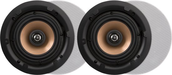 Artsound 5.25 inch inbouw/plafond luidsprekers 10-100 Watt, voor thuis, badkamer, keuken, kantoor, HiFi, met draaibare tweeter, alu conus, sjabloon voor installatie, rond, 200x80mm, <50m² van ArtSound