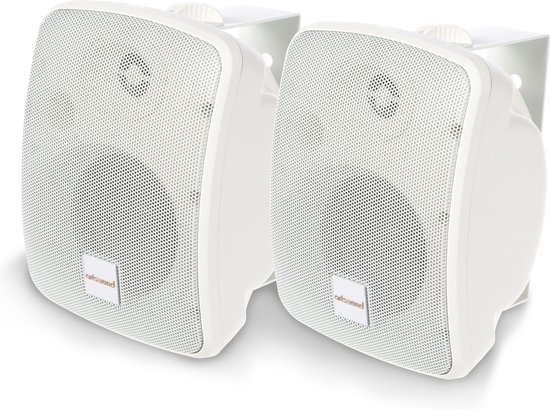 Artsound ASW45.2, Set van 2 waterdichte luidsprekers, 2-weg hifi luidspreker, 10-80 watt, met muurbeugel voor wandmontage, geschikt voor binnen en buiten, terras, tuin, sauna, zwembad, badkamer, kleur: wit van ArtSound