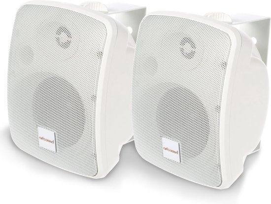 Artsound ASW65.2, Set van 2 waterdichte luidsprekers, 2-weg hifi luidspreker, 20-140 watt, met muurbeugel voor wandmontage, geschikt voor binnen en buiten, terras, tuin, sauna, zwembad, badkamer, kleur: wit van ArtSound