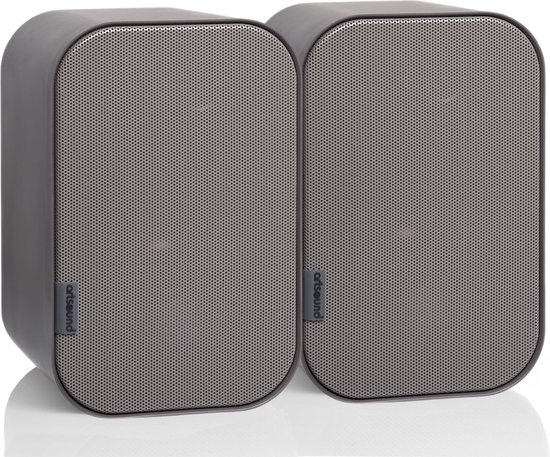 Artsound UNI20, Set van 2 passieve luidsprekers, 2-weg hifi luidspreker, 10-40 watt, muurbeugel met kogelgewricht, geschikt voor ruimtes tot 20 m² zoals gang, keuken, toilet, kleur: grijs van ArtSound