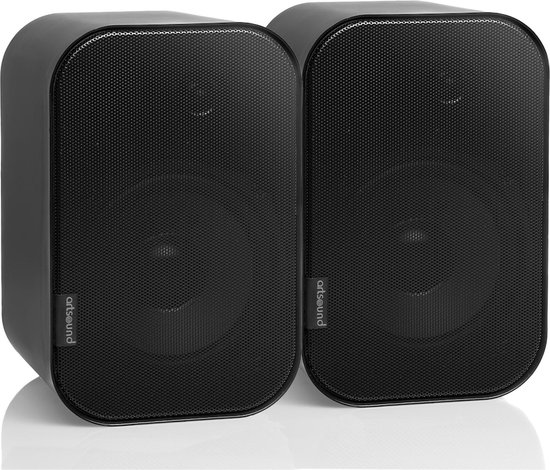 Artsound UNI40, Set van 2 passieve luidsprekers, 2-weg hifi luidspreker, 20-100 watt, muurbeugel met kogelgewricht, geschikt voor grote ruimtes zoals keuken, café, winkel, kleur: zwart van ArtSound