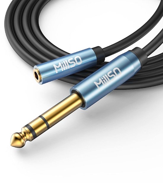 Audio-adapter 6,35 mm jack naar 3,5 mm jack voor hoofdtelefoon en luidspreker - 5 m van Merkloos