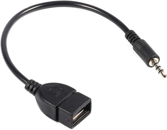 Audio Converter Kabel 3.5mm Male - USB Female Adapter - Voor Car AUX Audio - Speel muziek vanaf U-disk - ShopVlot