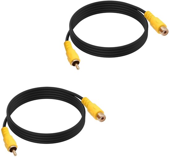Audio Kabel Set - Cinch Kabels - Home Theater - Gouden Connectoren - 2 x 1.5M - Zwart