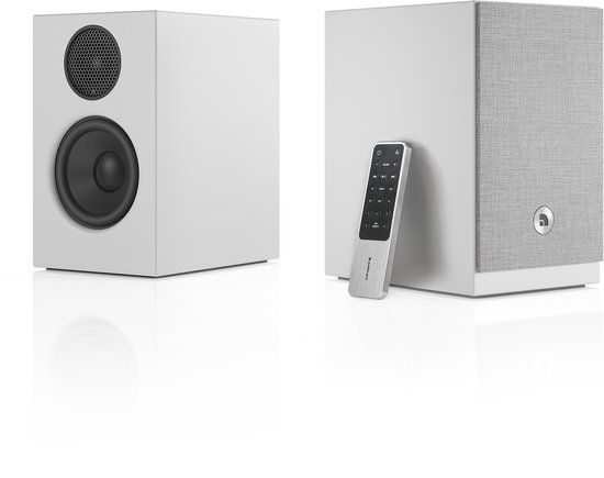 Audio Pro A28 W Smart Multiroom Actieve Boekenplank Luidsprekers - Audio Pro Multiroom (Linkplay) - Ruimtecorrectie - 2x75W Speakers - Wit van Audio Pro