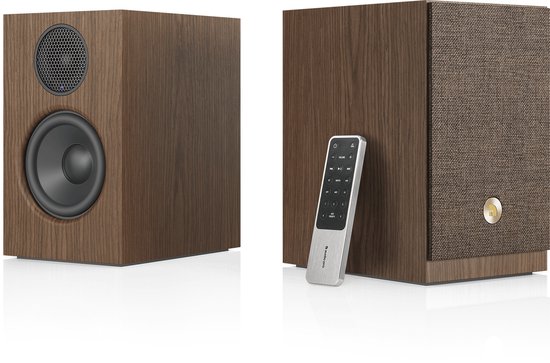 Audio Pro A28 W Smart Multiroom Actieve Boekenplank Speakers - Audio Pro Multiroom (Linkplay) - Ruimtecorrectie - 2x75W Speakers - Walnoot van Merkloos