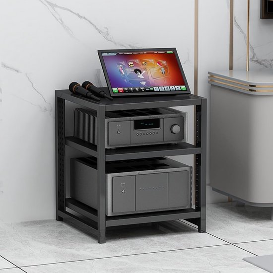 Audio Rek - Multimedia Kast - Hifi Opbergen - Verstelbare Planken - Meerdere Lagen van Merkloos