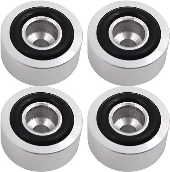 - Audio Versterker - Anti-Vibratie - Aluminium - Luidspreker - 4PCS - Voetjes - CD-speler - Stand - Geschikt voor Audio - Zwart