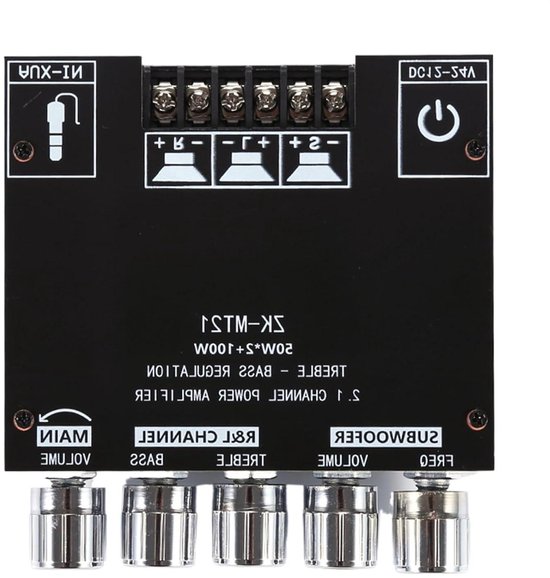 Audio Versterker Module - Stereo Versterker Board - Muziek Streamen - Draadloze 5.0 Ontvangst - 100 Watt - Zwart