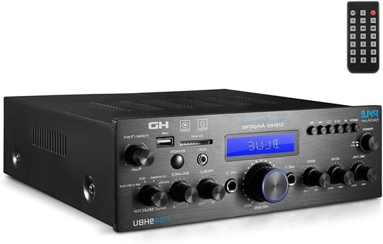 Audio Versterker - Stereo Receiver - Muziek Streamen - Multi Channel Ingangen - 200 Watt - Zwart