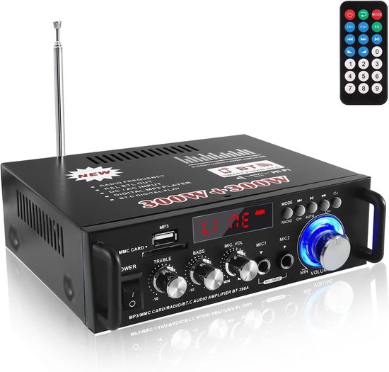 Audio Versterker - Stereo Versterker - Amplifier - Versterkers - USB - Zwart