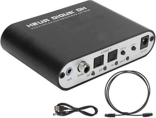 Audiodecoder - Geluidsconverter Surround Sound - Thuisbioscoop Geluid - DTS AC-3 5.1 Kanaals - 21 x 15 x 6 cm