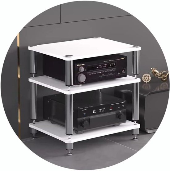 Audiokast Streaming - Hifi rek - Muziek luisteren - Meerlaags ontwerp - 2-4 lagen - Wit