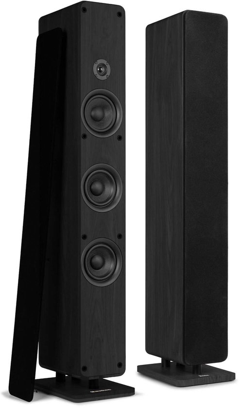 Audizio Arco passieve HiFi speakerset - Vloerstaande zuil luidsprekers - 320W - Zwart