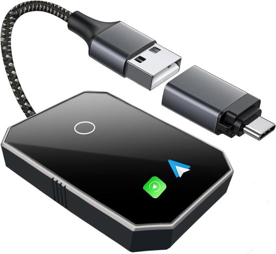 Auto-adapter 2-IN-1 CarPlay Android Dual System - Draadloos Plug & Play - Convert Bedraad Naar Draadloos Carplay Dongle van CarHack.