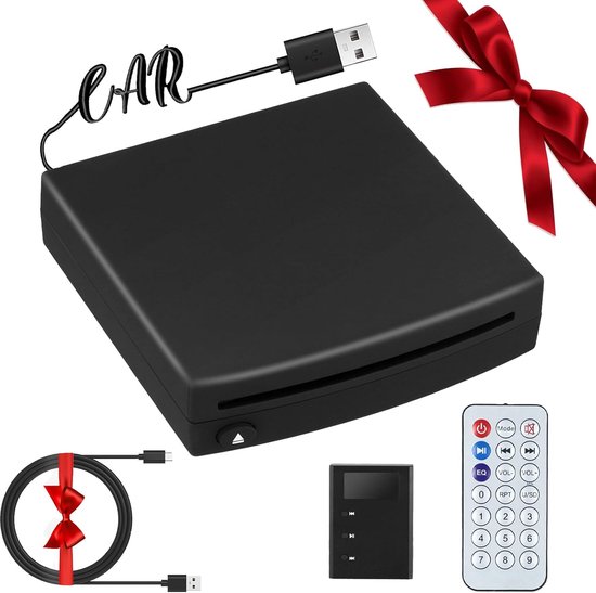 Auto CD Speler - Extern Station - Muziek Afspelen - USB Aansluiting - 145 mm - Zwart