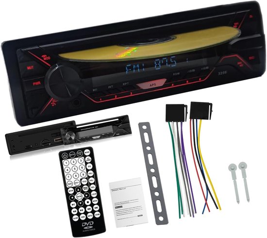Auto Radio - CD Speler - Muziek Afspelen - Bluetooth Handsfree - 1 Din - Zwart
