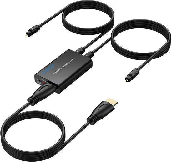 AUTOUTLET EARC/ARC-audio-omzetter Met Dubbele Optische Aansluitingen,1 Ingang,2 Uitgangen,ondersteunt - ShopVlot