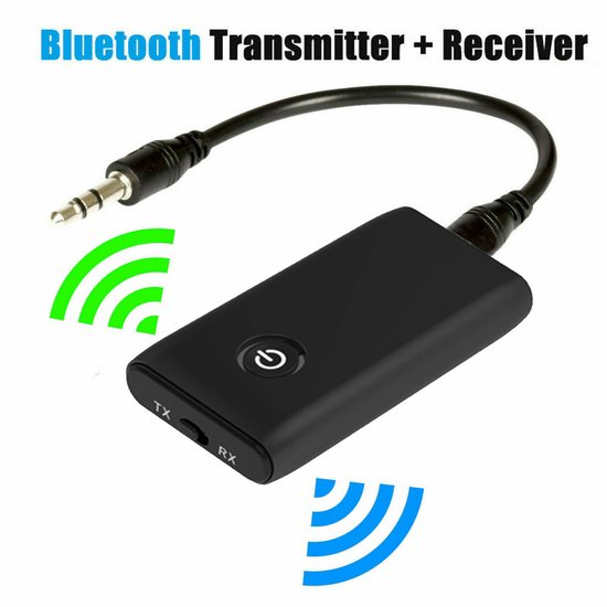 Aux Bluetooth Adapter, Bluetooth 5.3 Ontvanger Zender 2 in 1, Bluetooth Transmitter Low Latency, Bluetooth Audio Adapter met 3.5mm Jack voor TV, Stereo System, Hoofdtelefoon, Luidsprekers van Merkloos