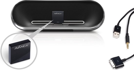 Avanca 30-pin naar Aux Kabel - USB Voeding - Zwart van Avanca