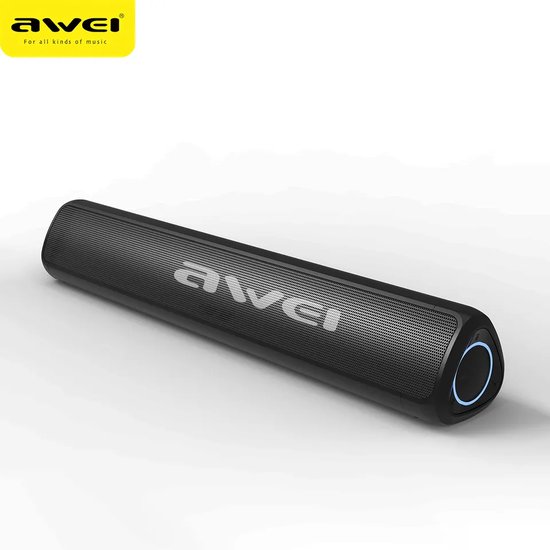 Awei - Soundbar speaker - voor tv en computer - Draadloos - Bluetooth 5.0 - Zwart van Merkloos