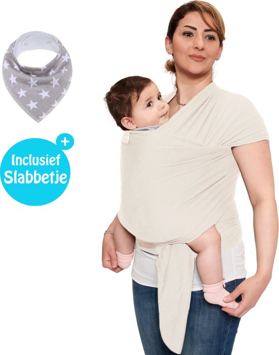Baby Garden draagdoek Licht Beige - Ergonomisch - Original - Met slabbetje van $