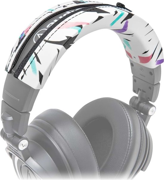 BandZ ATH - Verbeterde hoofdbandhoes voor Audio Technica ATH M50X / M50XBT / M50 / M40X / M40 / M40FS / M30X / M30 / M20X / MSR7 van Wicked Cushions | 90's White