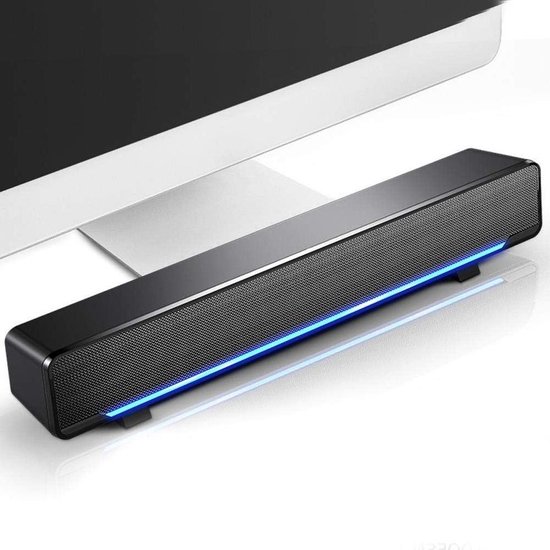 Bedrade 3.5 mm stereo soundbar voor laptop - surround sound bas - muziekspeler voor kantoor en thuis . van Merkloos