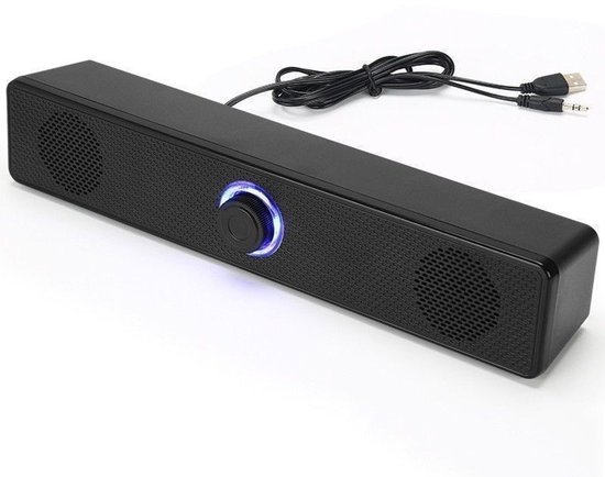 Bedrade computerluidspreker, USB-desktop soundbar, HiFi-geluidskwaliteit, heldere geluidseffecten, volumeregeling, mini-luidspreker geschikt voor pc's, laptops, tablets en PS5. van Oraymin